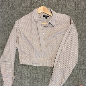 Rag & Bone Morgan strip Cropped Button-Front Striped Shirt